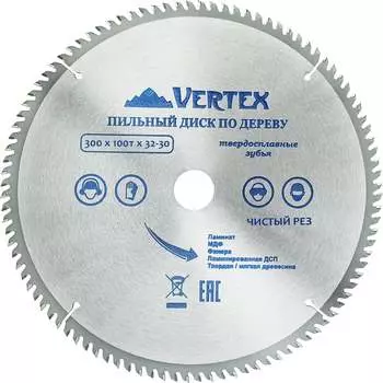 Пильный диск по дереву vertextools 300-100-32