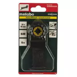 Пилка по дереву и металлу wood+metal (5 шт; 32х45 мм; bim; starlock; 20tpi) metabo 626954000