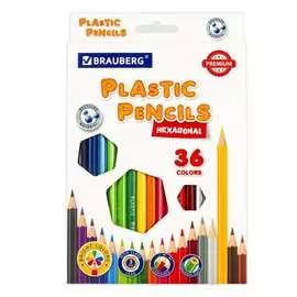 Пластиковые цветные карандаши BRAUBERG PREMIUM 181669