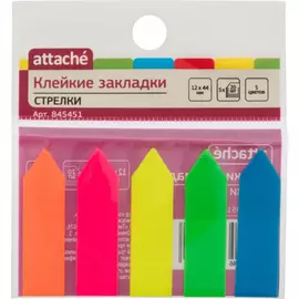 Пластиковые клейкие закладки Attache 845451