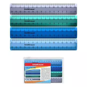 Пластиковые линейки ErichKrause Ice Metallic 53861