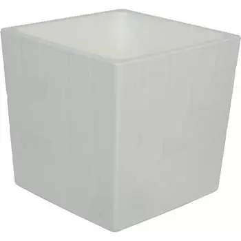 Пластиковый горшок с вкладкой liveingreen КВАДРО белый диам. 11.5 см, высота 12 см, 1.2 л КВ12-10