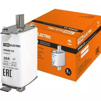 Плавкая вставка TDM ELECTRIC ППНН-33 габ.0, 20А SQ0713-0082