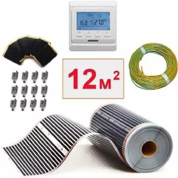 Пленочный электрический теплый пол ТеплоСофт 12м.кв./эл