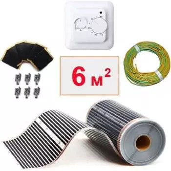 Пленочный электрический теплый пол ТеплоСофт 6 м2 пленка100 6метров