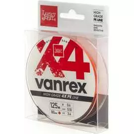 Плетеная леска Lucky John Vanrex х4 BRAID Fluo Orange 125/010 LJ4113-010