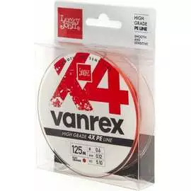 Плетеная леска Lucky John Vanrex х4 BRAID Fluo Orange 125/012 LJ4113-012