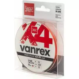 Плетеная леска Lucky John Vanrex х4 BRAID Fluo Orange 125/008 LJ4113-008