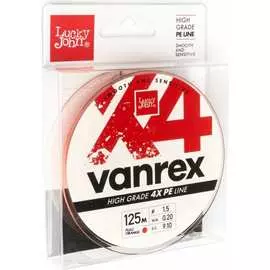 Плетеная леска Lucky John Vanrex х4 BRAID Fluo Orange 125/020 LJ4113-020