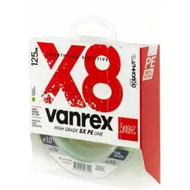 Плетеная леска Lucky John Vanrex х8 BRAID Fluo Green 125/016 LJ4118-016