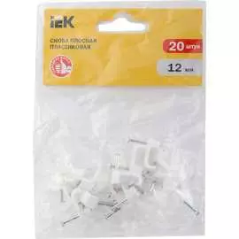 Плоская пластиковая скоба IEK USK21-12-020