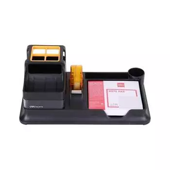 Подставка-органайзер для канцелярских мелочей DELI e9110 6 отделений, 1 выдвижное отделение, ассорти 13623 1696466