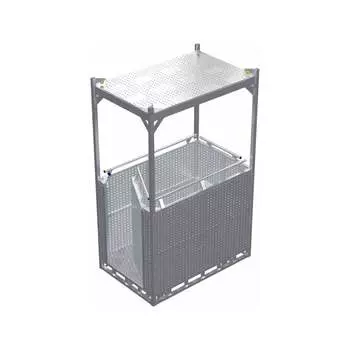 Подвесная люлька MEGAL ЛПА - 2/1 алюминиевая, с защитным демпфером сигнального цвета 402021