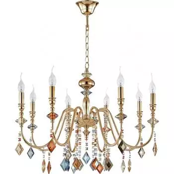 Подвесная люстра Crystal lux MERCEDES SP8 GOLD/COLOR