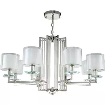 Подвесная люстра Crystal lux NICOLAS SP-PL8 NICKEL/WHITE