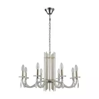 Подвесная люстра Crystal lux AURELIO SP8 GOLD+CHROME/TRANSPARENT