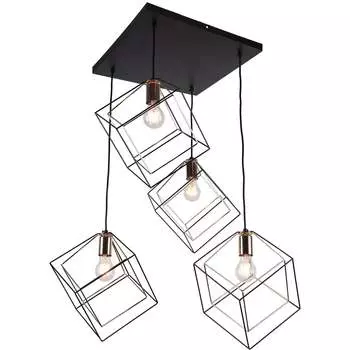 Подвесная люстра IMEX MD. 0830-4-P BK+FGD