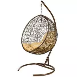 Подвесное кресло bigarden бежевая подушка kokosbrownb
