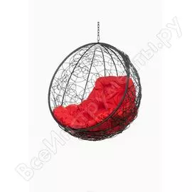 Подвесное кресло bigarden kokos black bs, красная подушка