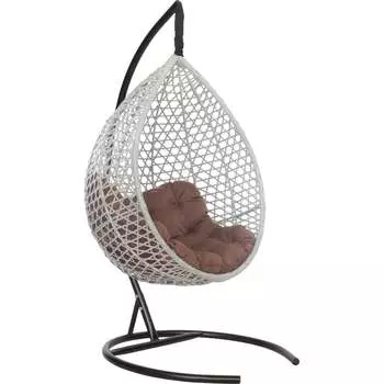 Подвесное кресло-кокон Лаура Montblanc серый + каркас, подушка шоколадная MONB 502