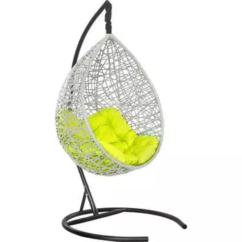 Подвесное кресло Лаура VALENCIA серый +каркас, подушка салатовая VLC-509