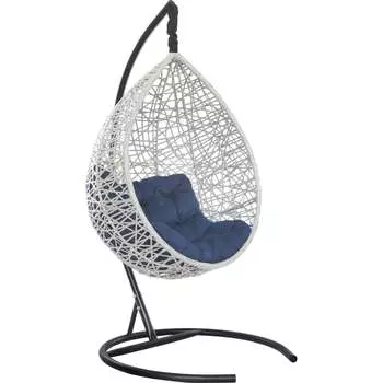 Подвесное кресло Лаура VALENCIA серый +каркас, подушка синяя VLC-510