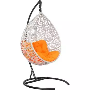 Подвесное кресло Лаура VALENCIA серый +каркас, подушка оранжевая VLC-513