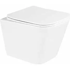 Подвесной безободковый унитаз BelBagno DUE BB3103CHR/SC