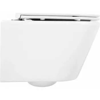 Подвесной безободковый унитаз BelBagno TRE BB8001CHR/SC