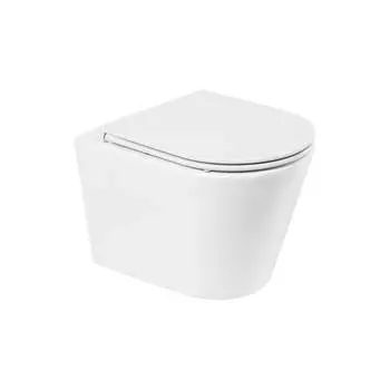 Подвесной безободковый унитаз BelBagno FLAY-R BB053CHR/BB870SC