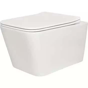 Подвесной безободковый унитаз San More Inspirare белый, с сиденьем микролифт SMT971902