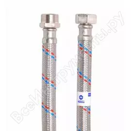 Подводка для воды mateu гигант 3/4", 1.0 м, гайка-штуцер, нержавеющая сталь, 16 бар, d13 13652