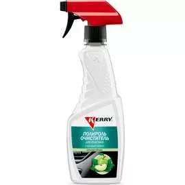 Полироль-очиститель для пластика салона KERRY с матовым эффектом, зеленое яблоко, 500 мл KR-505-2