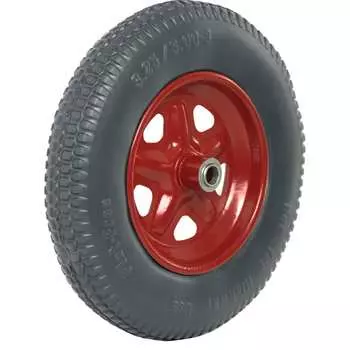 Полиуретановое колесо цельнолитое для садовой тачки или строительной тележки Fachmann 3.25/3.00-8 05.063