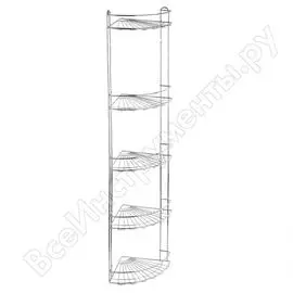 Угловая 5-ярусная полка для ванной комнаты и кухни FORA