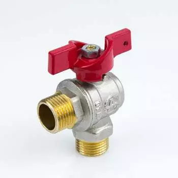 Полнопроходной угловой никелированный латунный кран шаровой Aquasfera 1010 Euro 1010-01 109-0437