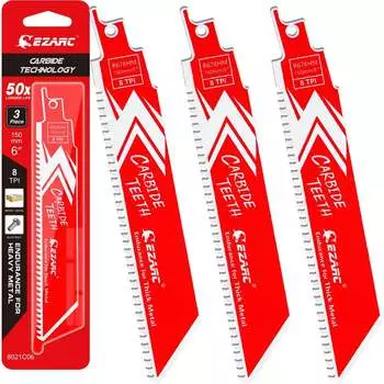 Полотна для сабельной пилы по металлу, чугуну, легированной стали Ezarc 8021C06