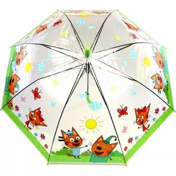 Полуавтоматический прозрачный зонт для детей ND Play Три Кота 308136