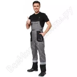 Полукомбинезон авангард-спецодежда профессионал new серый/черный, р.104-108, рост 182-188 508608