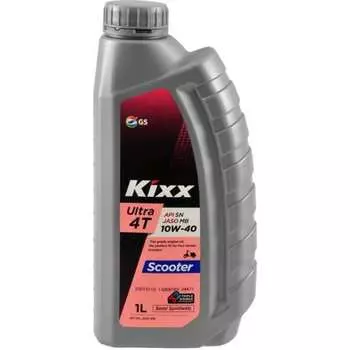 Полусинтетическое моторное масло для четырехтактных двигателей KIXX Ultra 4T Scooter 10w-40 API SN, JASO MB L5129AL1E1