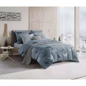 Полутораспальный комплект постельного белья Guten Morgen Black and White Butterflies D-1074-143-150-70