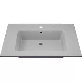 Полувстраиваемая раковина для ванной uperwood Parma Quartz_75 см, белая матовая, жасмин 291003005