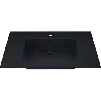 Полувстраиваемая раковина для ванной uperwood Parma Quartz_85 см, черная матовая, уголь 291003008