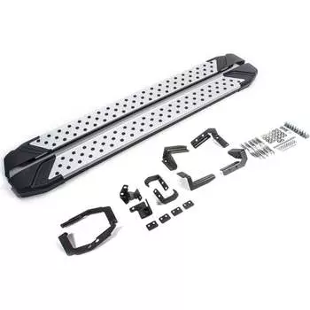 Пороги на автомобиль для Hyundai Santa Fe IV 2018-2021 г.в. Rival Bmw-Style D180AL.2307.1