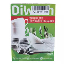Порошок для мытья посуды в посудомоечных машинах diwash 600 г 604640
