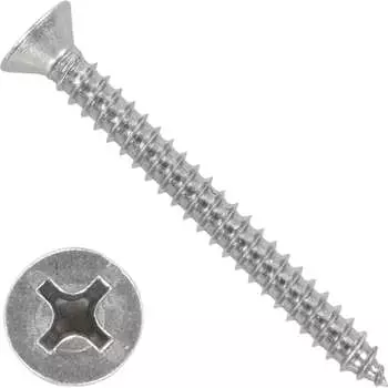 Потайной острый оцинкованный саморез КВАДРА 3.5x25, DIN7982, 1000 шт. 823525011000