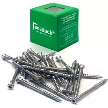 Потайной саморез для террасной доски Гвозdeck 5,0х60, 100 шт. 20625060А2TXWG4