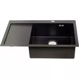 Правая прямоугольная врезная мойка MELANA
