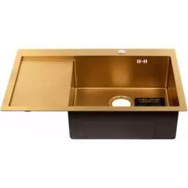 Правая прямоугольная врезная мойка MELANA ProfLine D7851HG-R золото