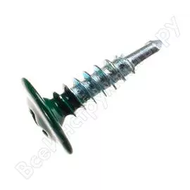 Саморез с прессшайбой и сверлом качественный крепеж 4,2/16 RAL6005 зеленый мох (250 шт.) 0300211